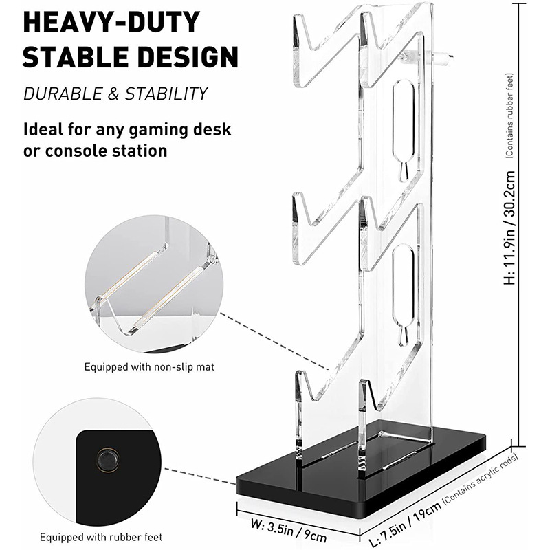 Soporte de exhibición inalámbrico neutral del juego del soporte de exhibición de escritorio del soporte de exhibición de acrílico GamePad de 3 capas PS4