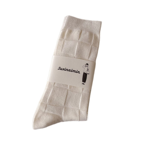 Socks for women, new spring cream color ins versatile vertical striped pile socks Japanese style JK wind tube socks wholesale