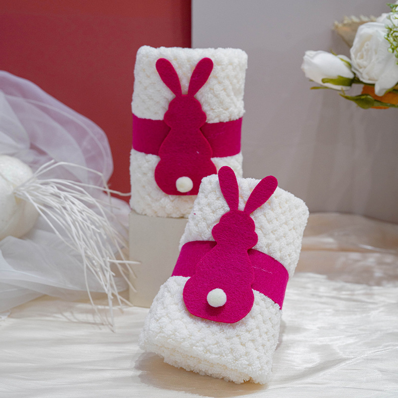 로즈 모에 토끼 수건