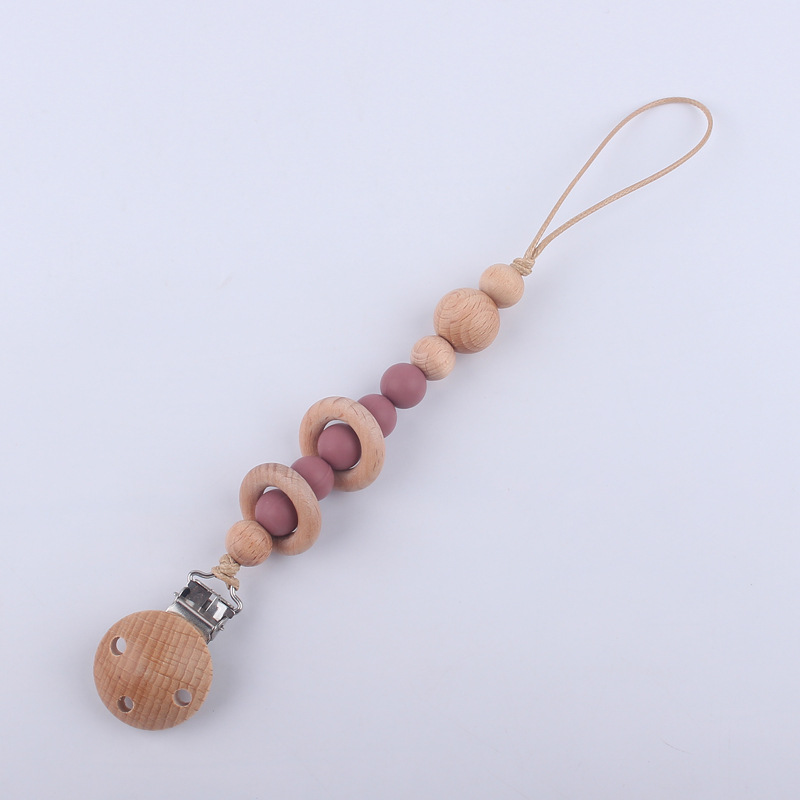 Suministros para bebés chupete cadena creativa DIY Beech anillo mordedor pezón cadena anti-caída Nuevo