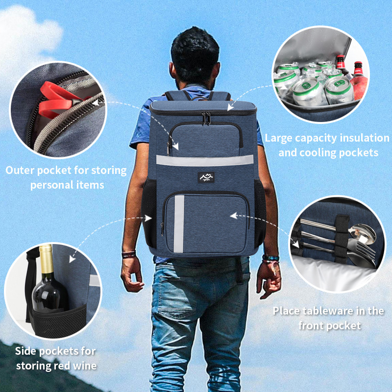 Bolsa de aislamiento térmico de gran capacidad, mochila, bolsas de picnic al aire libre, bolsas de almacenamiento de alimentos, bolsas de almuerzo, bolsas de almuerzo, bolsas de mochila
