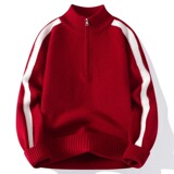 2026秋季圆领宽松厚款青少年腈纶针织衫运动风格长袖毛衣，男装针织衫/毛衣，星座614