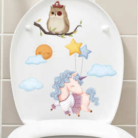 棉花糖云彩卡通搞笑创意可爱马桶贴马桶盖水箱装饰贴纸防水墙贴画