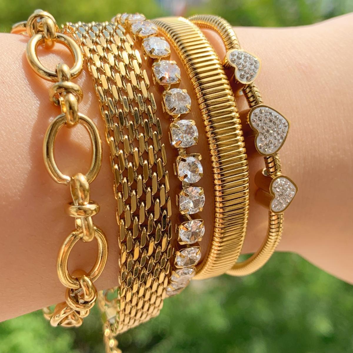 All Seasons Season Vintage Style Classic Style Geometric 304 Stainless Steel Snake Chain Bracelets In Bulk