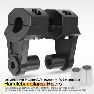 Neutral for Off-Road Motorcycles 22&28mm Handlebar Adjustable Riser Handlebar Heightened Code Seat Height Lifter 51mm