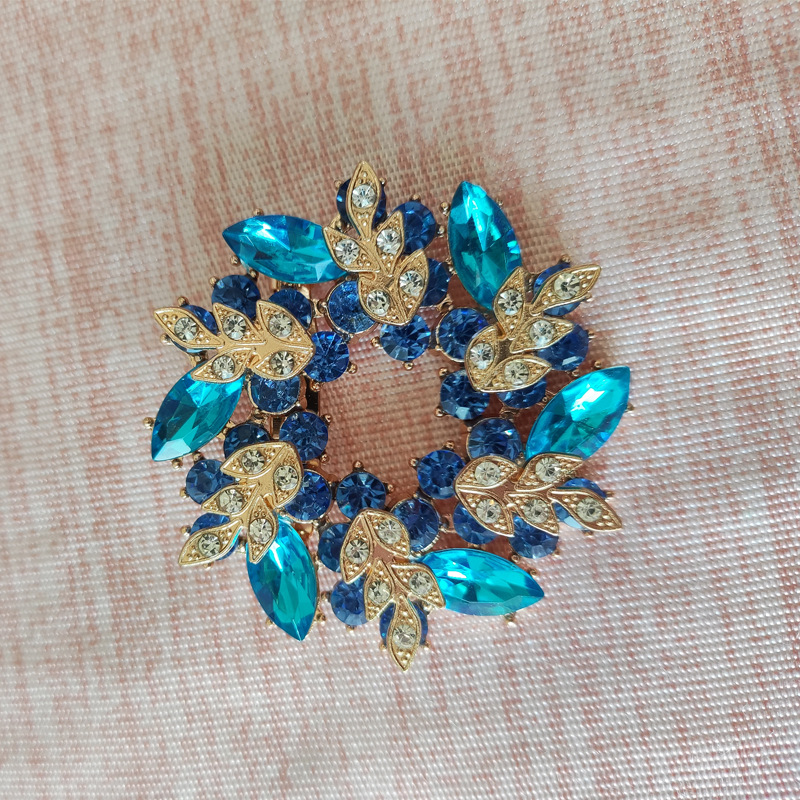 En stock moda de gama alta de regalo coreano ramillete joyería brillante rhinestone cristal Bauhinia anillo femenino broche