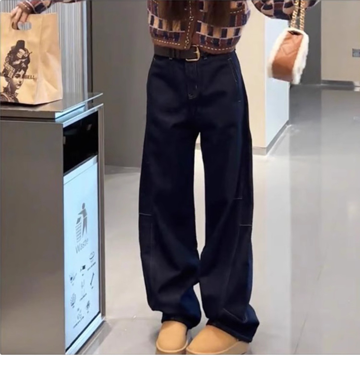 Damen Jeans Mit Hohem Bund Und Fleecefutter Für Den Winter_voghion.com