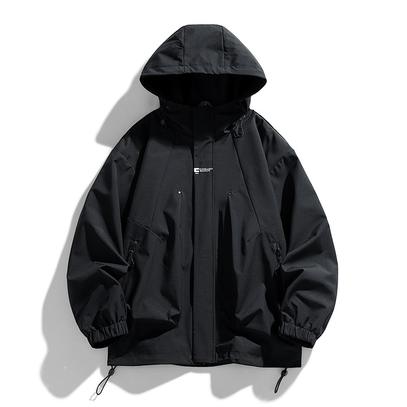 Ropa de asalto masculina estilo japonés estilo encapuchado suelto primavera y otoño estilo americano chaqueta de trabajo casual chaqueta de color sólido chaqueta superior para hombres