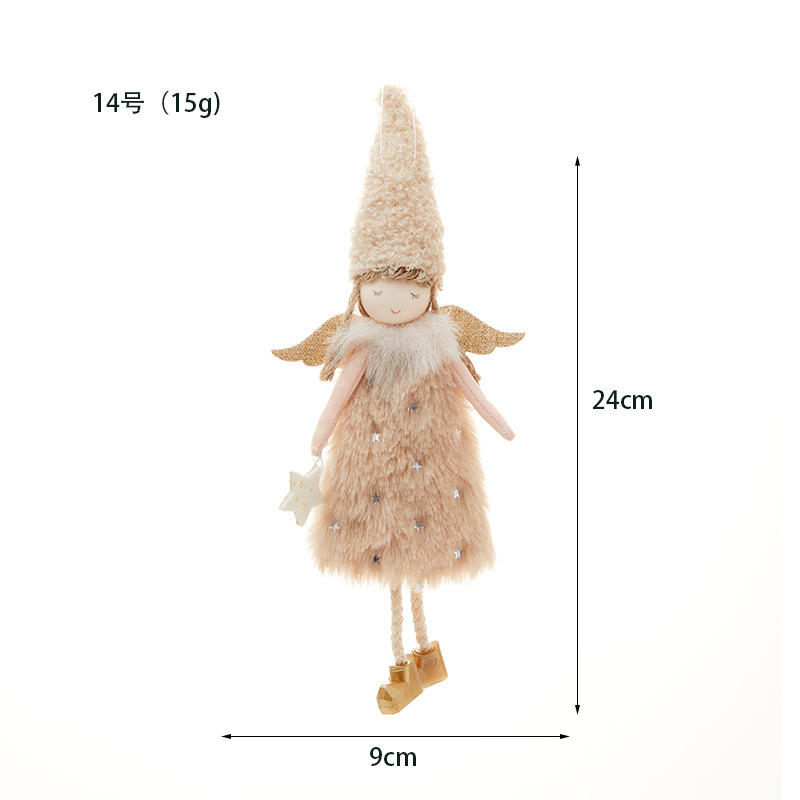Ventas transfronterizas en caliente nuevos ángeles muñecas de peluche ángeles pequeños colgantes de Navidad decoraciones de árbol de Navidad niña