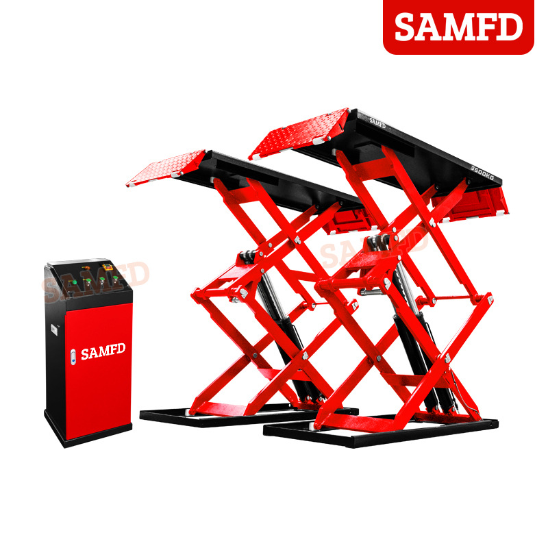 Elevador de cizalla sin excavación, elevador de coche, taller 4S, elevador de cizalla ultrafino especial de 1,8 metros