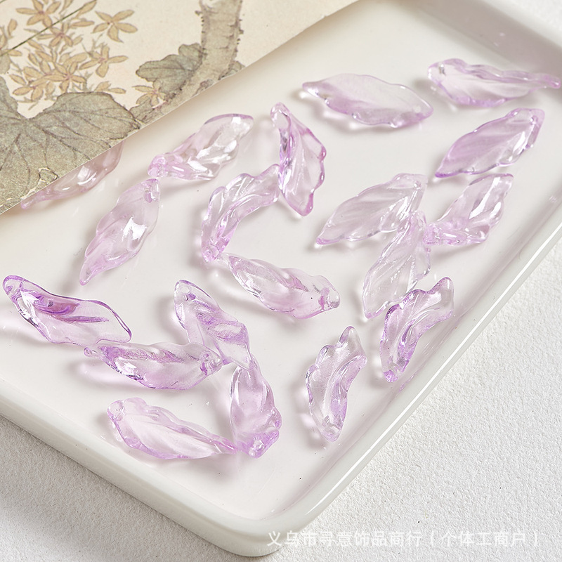 琉璃珠配饰海草叶子异形26mm串珠散珠子手工diy手链饰品配件材料|undefined