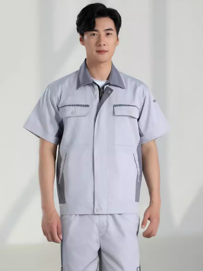 Trajes de trabajo de mangas cortas para hombres desgaste sitio de construcción de reparación de automóviles ropa mecánica y eléctrica fábrica de ropa de seguro laboral personalizada