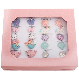 Cross-border European and American children's ear clip earrings jewelry cute cartoon shiny mermaid dolphin sea shell earrings