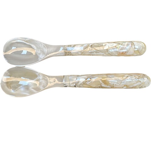 Southeast Asian specialty travel goods shell spoon acrylic handle can be used for fruit fork tea fork 12cm long 