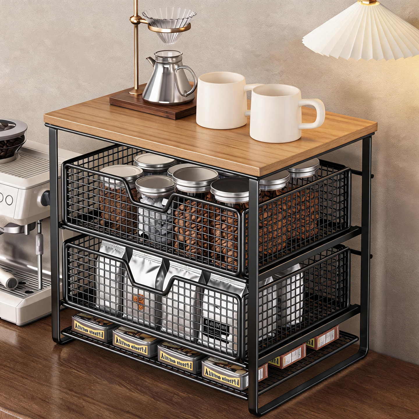 Organizador de Tazas y Café para Escritorio