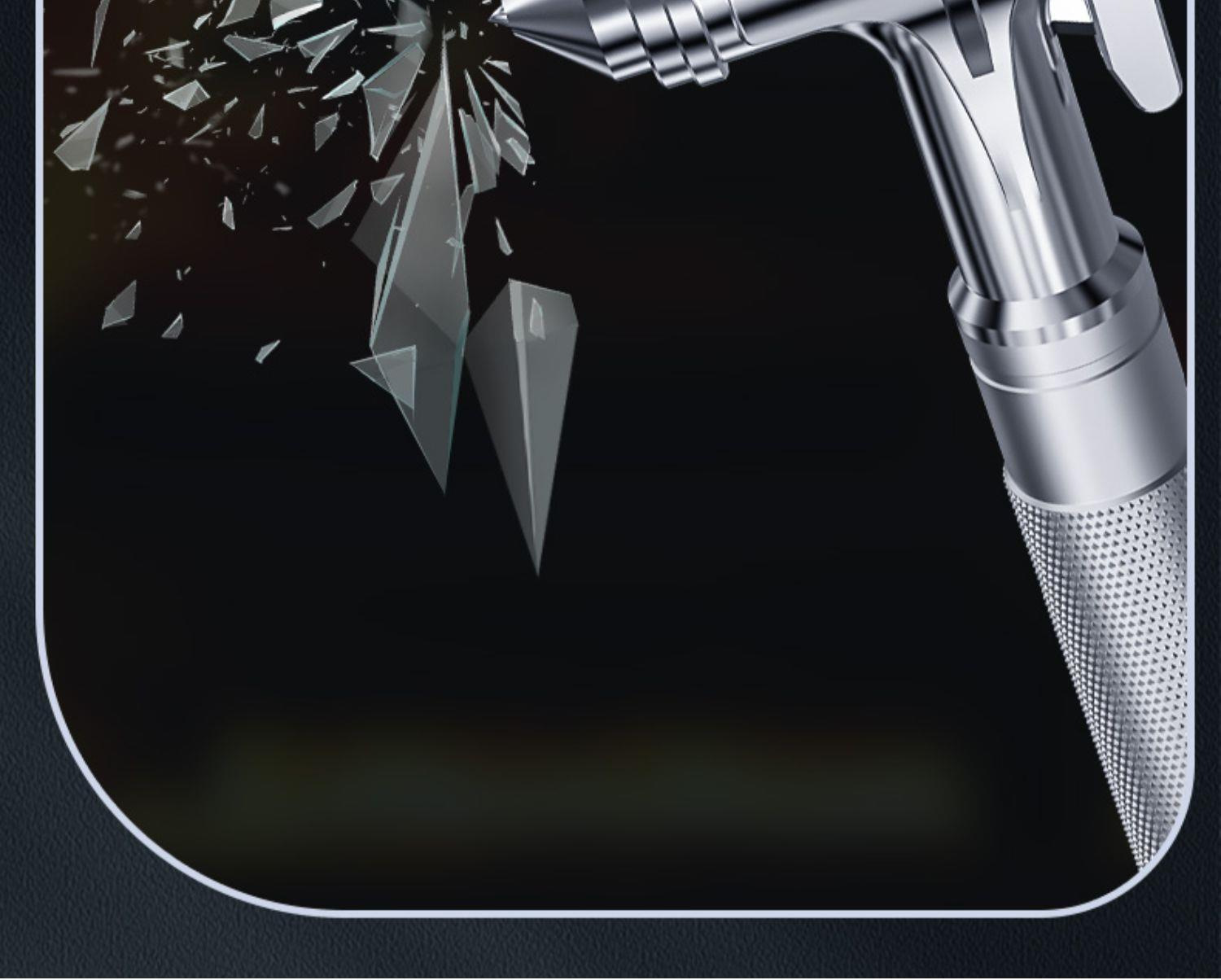 Safety Hammer Car Window Breaker Seatbelt Cutter Escape Tool Three-In-One Multifunctional Metal Tungsten Steel Striker for Vehicle Use
