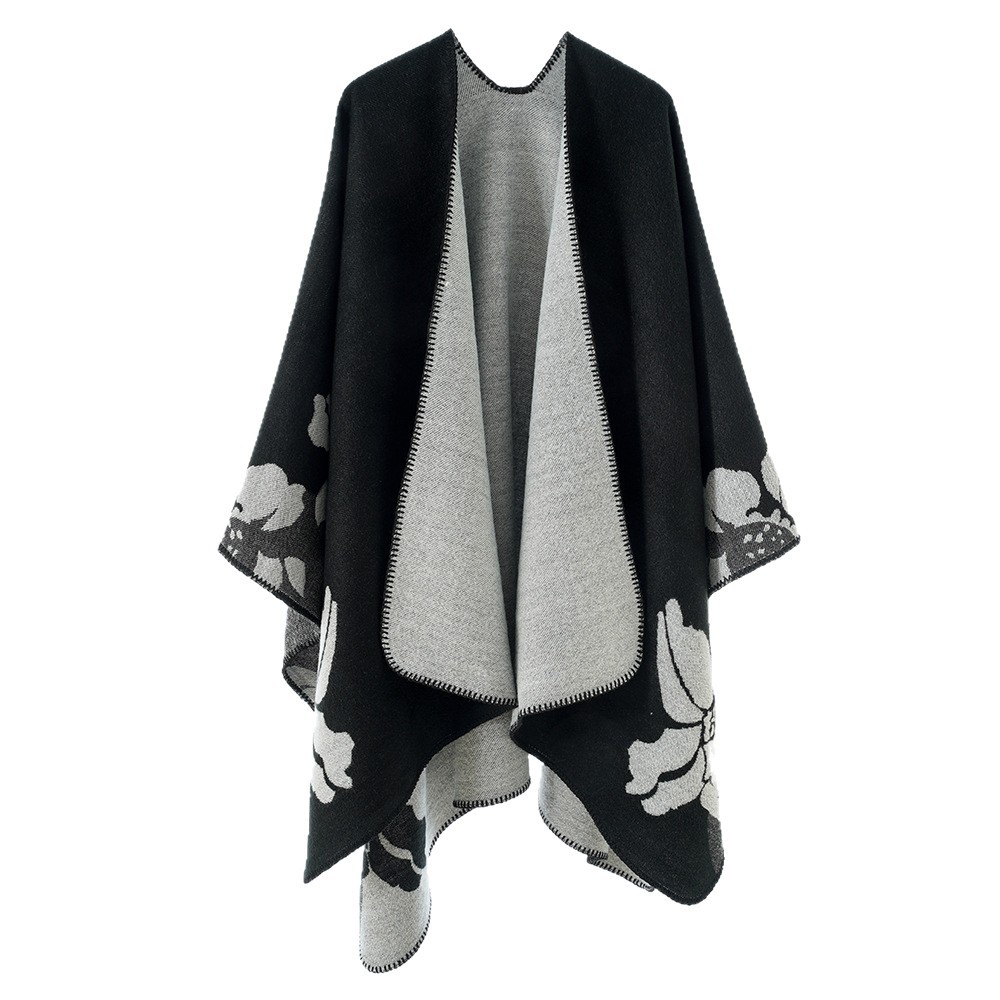 Nuevo multifuncional de cinco pétalos de flores de otoño y invierno Jacquard bufandas de doble cara bufandas de cachemira moda europea y americana popular explosión