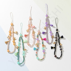 Cross-border Fresh-style Colorful Tassel Beaded Phone Chain – DIY Instagram-worthy Short Korean-Style Phone Lanyard