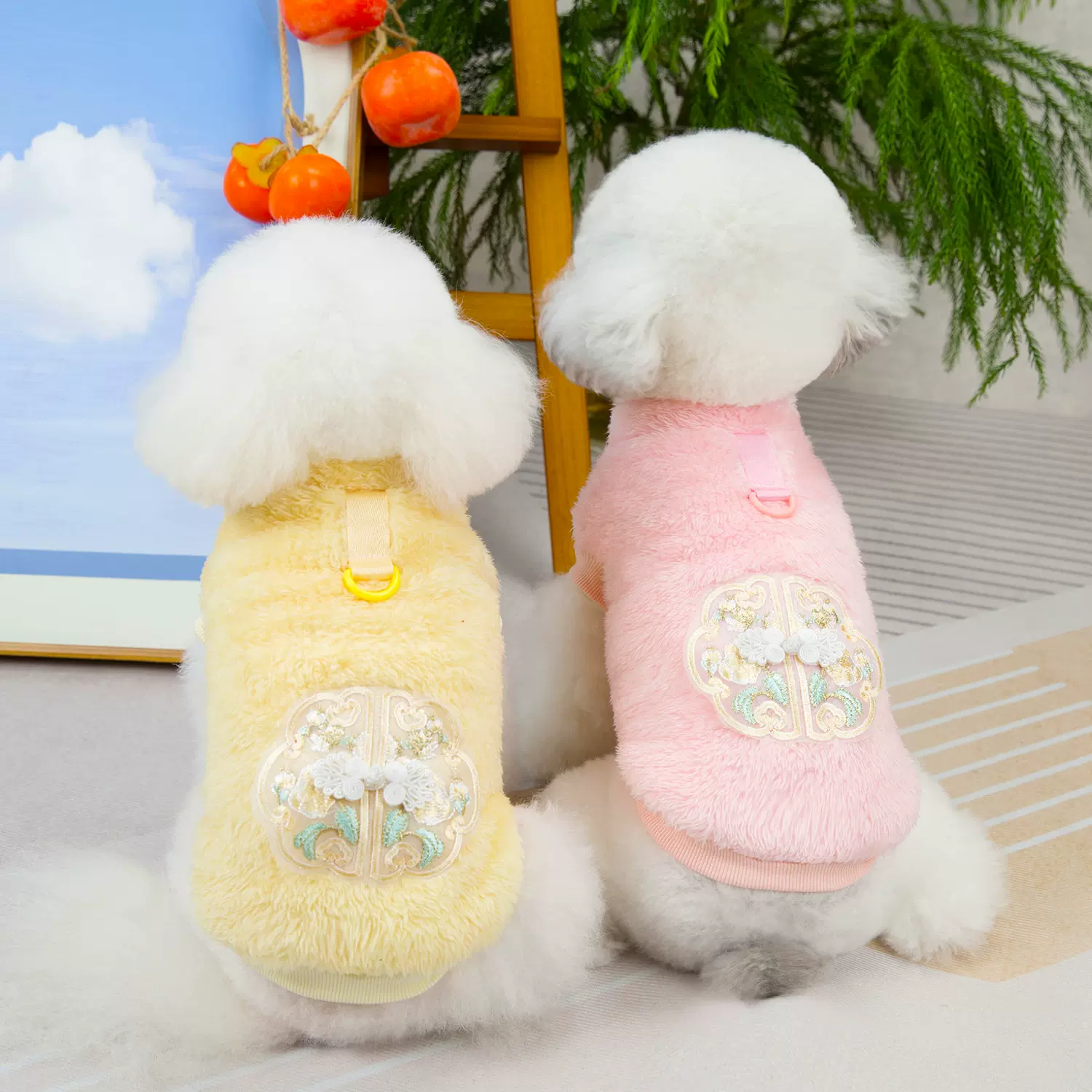 宠物衣服狗狗猫咪过年过节喜庆盘扣服饰秋冬保暖新中式国风绒衣批
