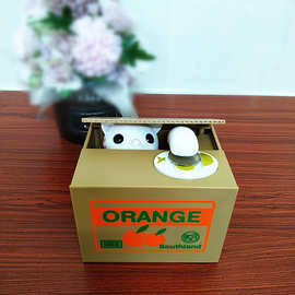 日韩吃钱猫储蓄罐贪钱猫电动储钱罐偷钱猫硬币存钱罐儿童玩具跨境