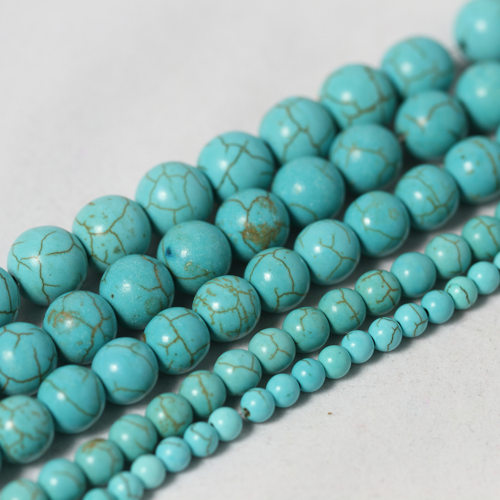 Synthesized turquoise round beads