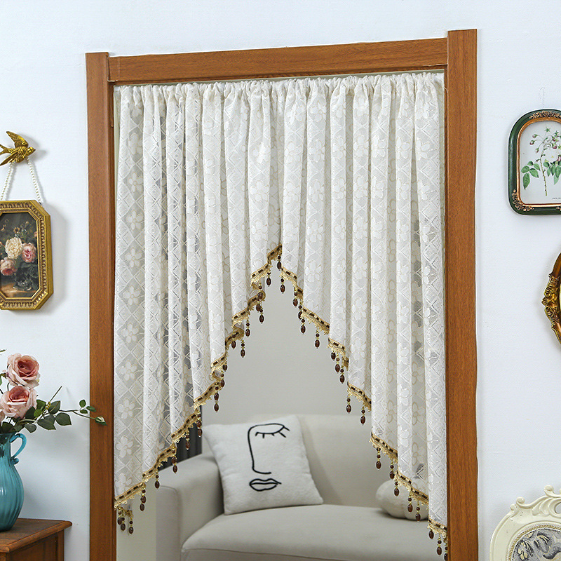 Half Curtain Short Curtain Lace Fabric Bedroom Privacy Curtain Ugly Decorative Curtain Punch-Free Retro French Curtain Half Curtain Short Curtain Lace Fabric Bedroom Privacy Curtain Ugly Decorative Curtain Punch-Free Retro French Curtain