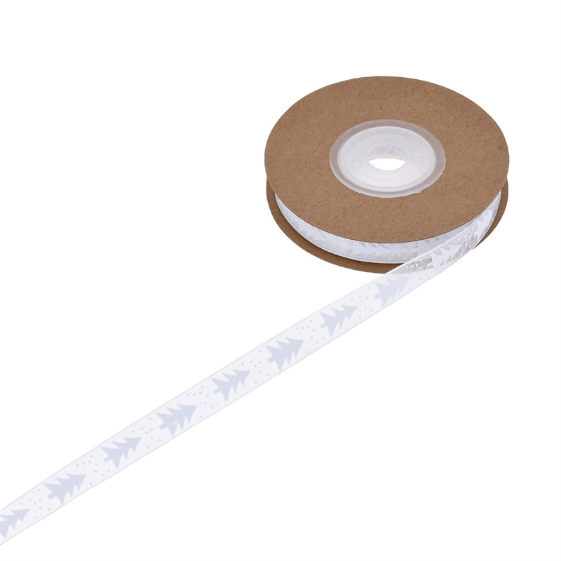 Navidad transfronteriza ribbon decoración de pastel impresa ribbon de árbol de Navidad gaza caja de regalo material ramo