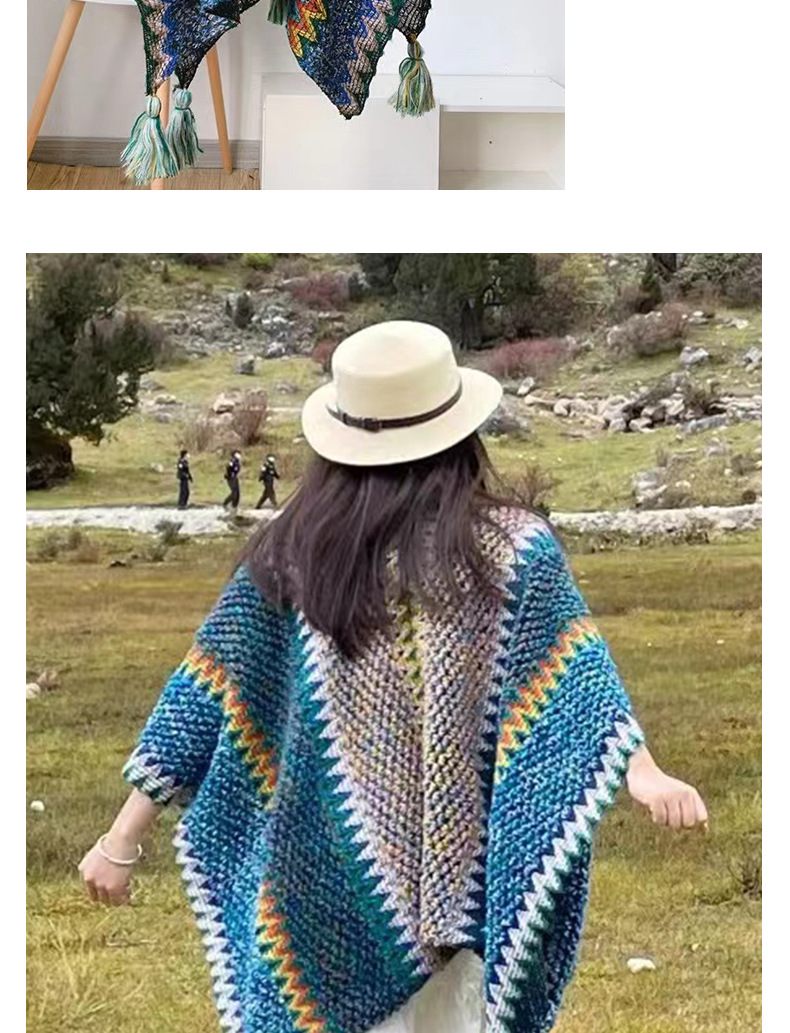 Women's Retro Stripe Polyester Tassel Shawls display picture 3