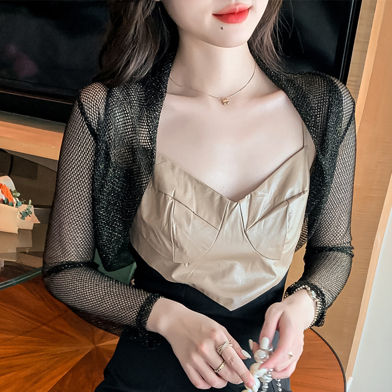 Mesh Top Summer Mesh Short Waistle Ballet Coat Sunscreen Small Shawl Long Skirt Women's Original Elegance