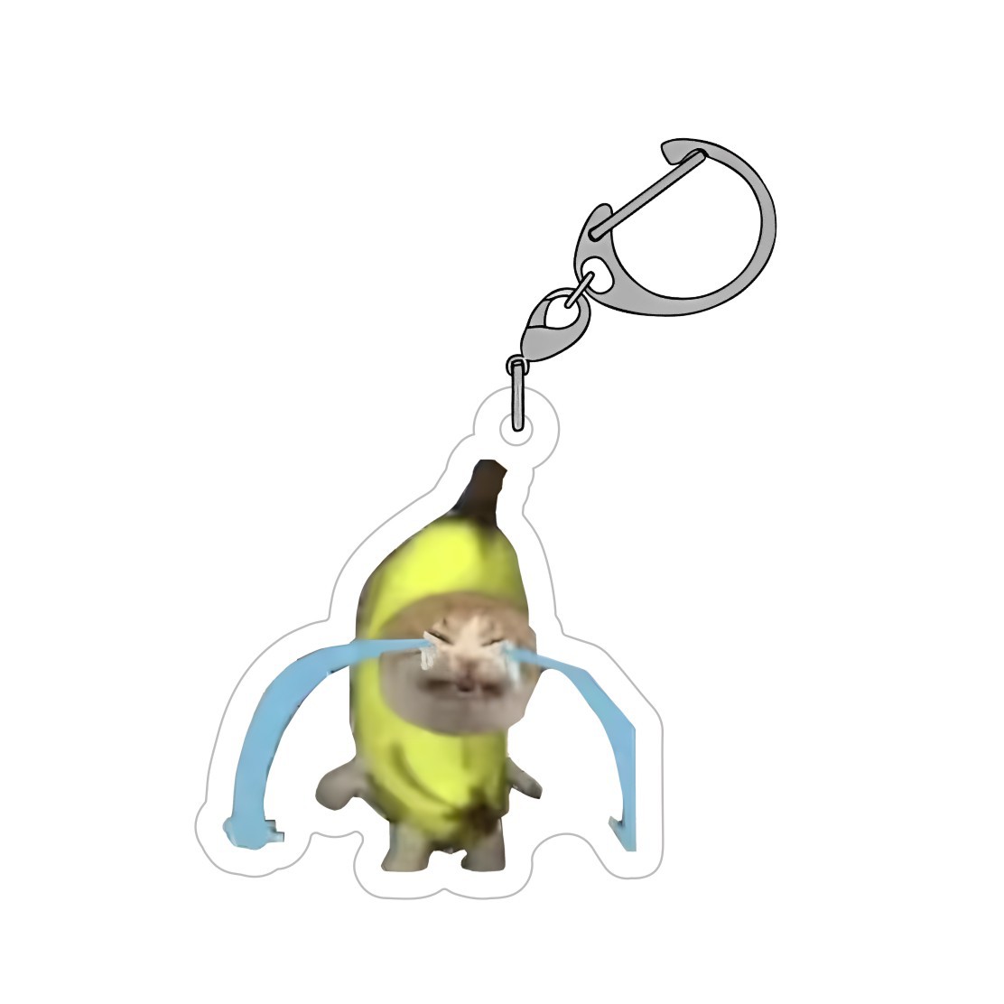 Lindo gato feliz, gato plátano, personalidad de nicho, colgante acrílico de alto valor, llavero de talla de arena, regalo image 12