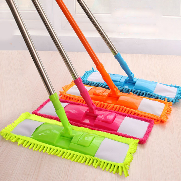 Factory Direct Sales Flat Mop Chenille Mop Wet and Dry Lazy Mop Stainless Steel Mop Wholesale
