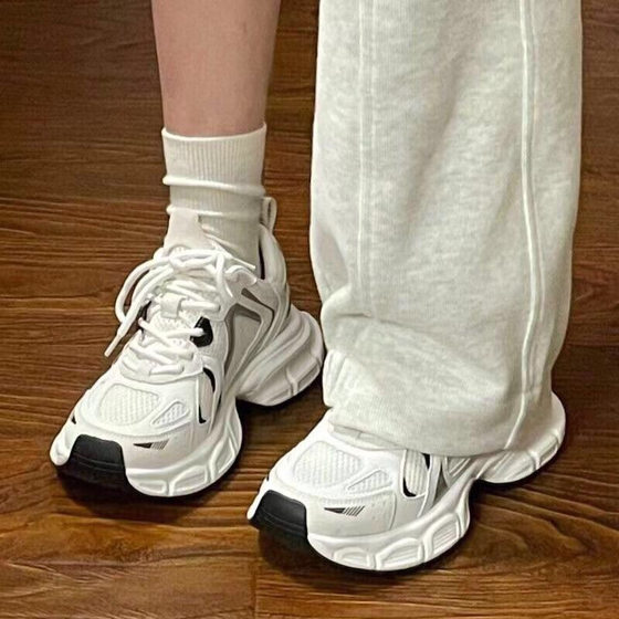 Zhao Lusi with foot-showing small thick-soled dad shoes women's 2024 autumn and winter new all-match retro casual sports shoes