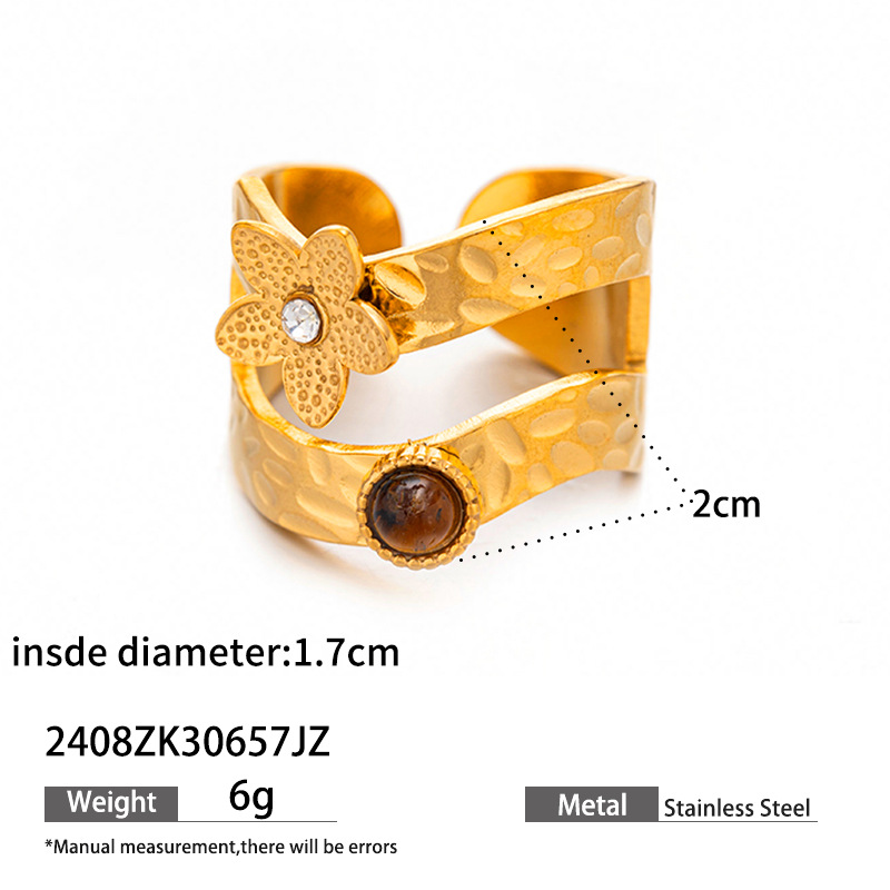 Collar de acero inoxidable de la UE y los Estados Unidos de la mujer no se desvanece en piedra natural conjunto de joyería de mosaico de cadena de clavícula de venta caliente transfronteriza