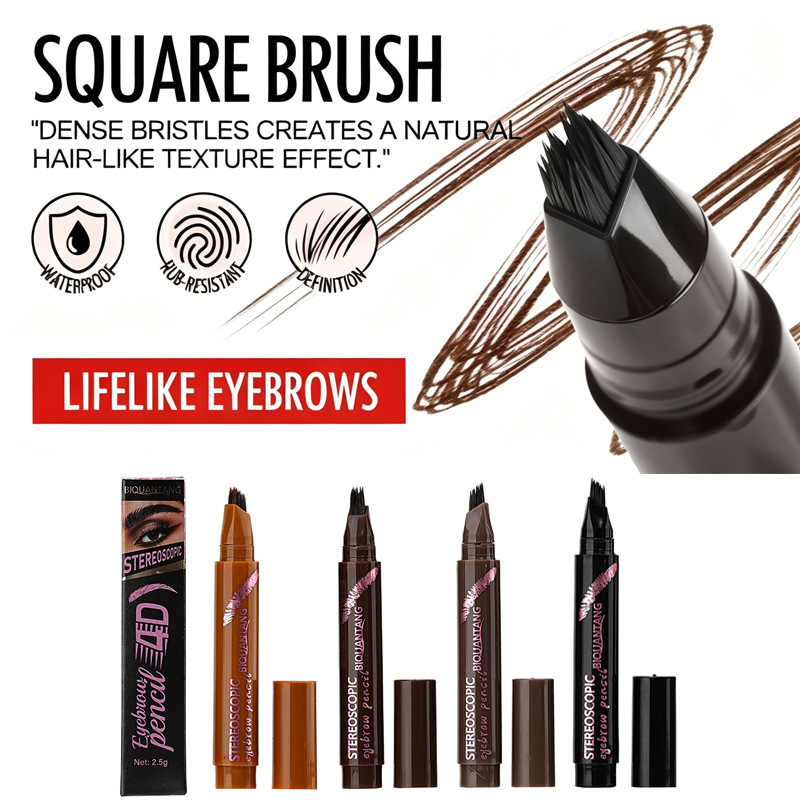 Multi-Pronged Plush Eyebrow Pencil, Waterproof, Smudge-Proof, Long-Lasting, Non-Fading, Wild Eyebrow Dye, Sweat-Proof, Exclusively for Cross-Border Sales