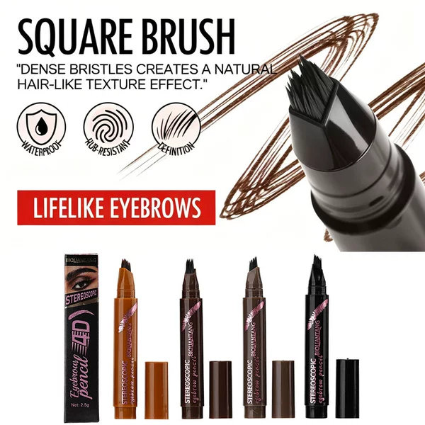 Multi-Pronged Plush Eyebrow Pencil, Waterproof, Smudge-Proof, Long-Lasting, Non-Fading, Wild Eyebrow Dye, Sweat-Proof, Exclusively for Cross-Border Sales
