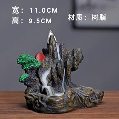 Drop-shipping: Bottle-shaped Backflow Incense with Resin Mountain Stream & Flowing Cloud Design, Ideal for Viewing and Enjoying Old-Growth Santalum Album Incense Pellets.