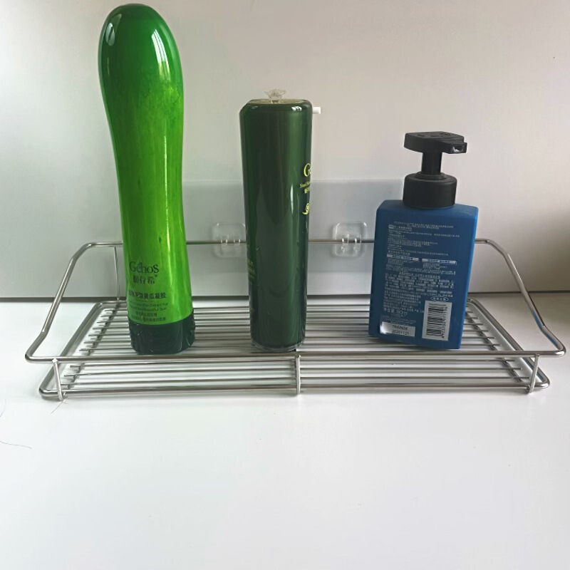 Factory Direct Supply, No-Drill Adhesive Bathroom Shelf, Kitchen and Bathroom Wall-Mounted Stainless Steel Storage Rack