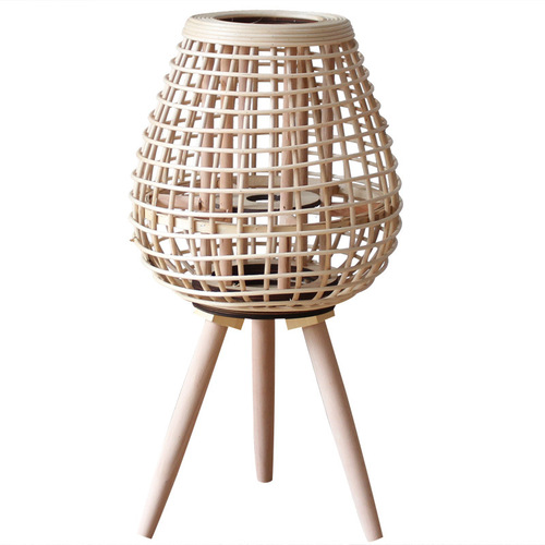 Woven rattan floor lamp with legs, candle holder, boutique hotel model room courtyard decoration lantern, plug-in, Nordic new Chinese style, Japanese style