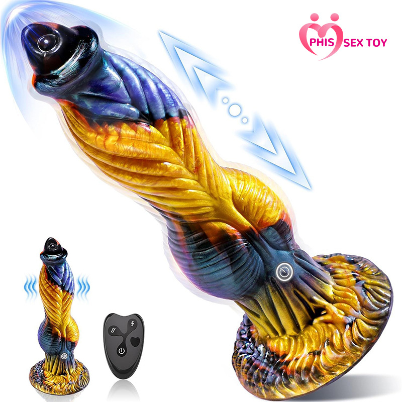 IPHISI vibración retráctil eléctrico Phoenix silicona líquida en forma de pene masturbación femenina dispositivo adulto plug anal