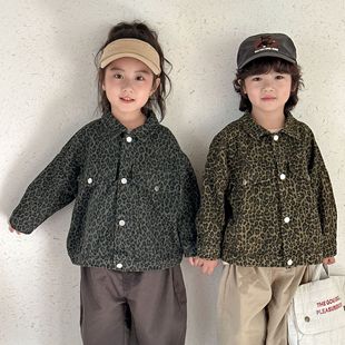 Children's Coat Spring and Autumn Leopard 2025 New Women's Children's Wear Spring Loose Western Style Boys' Jacket Baby's Top