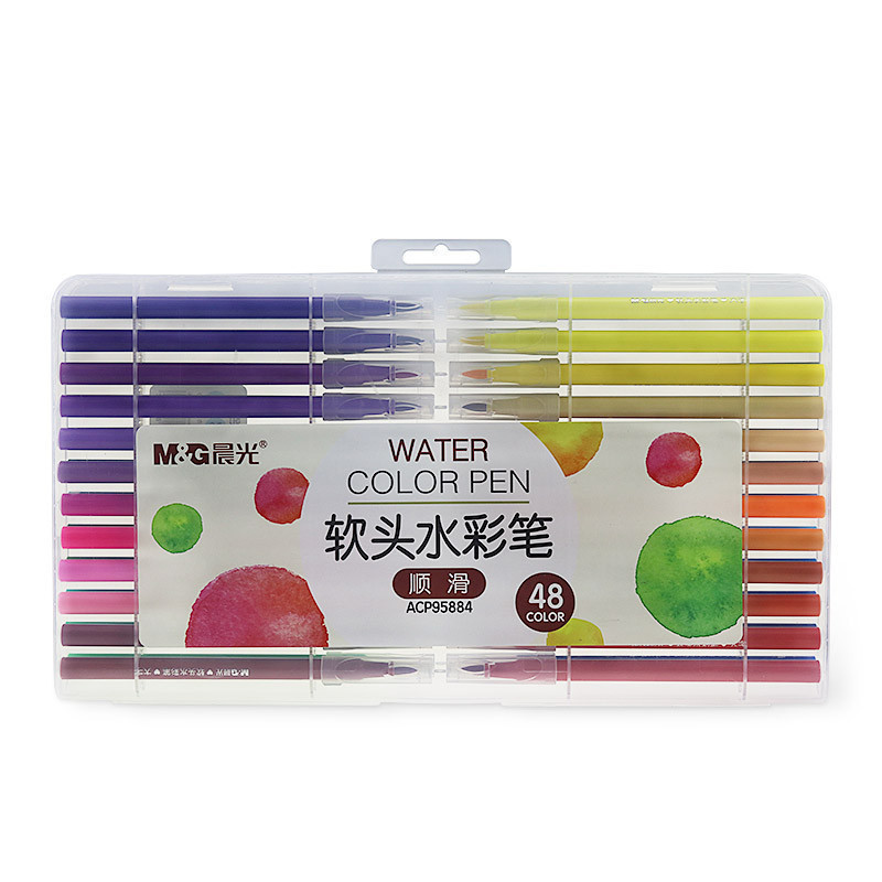 モーニングライト水彩ペンソフトヘッド三角ポール洗える食品グレード ZCPN0384 カラーペンアクリルマーカー水彩ペン|undefined
