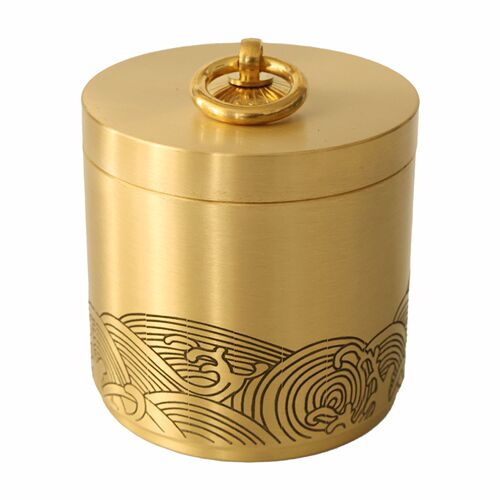 Brass car ashtray with cover, personalized simple home office retro Chinese ashtray wholesale