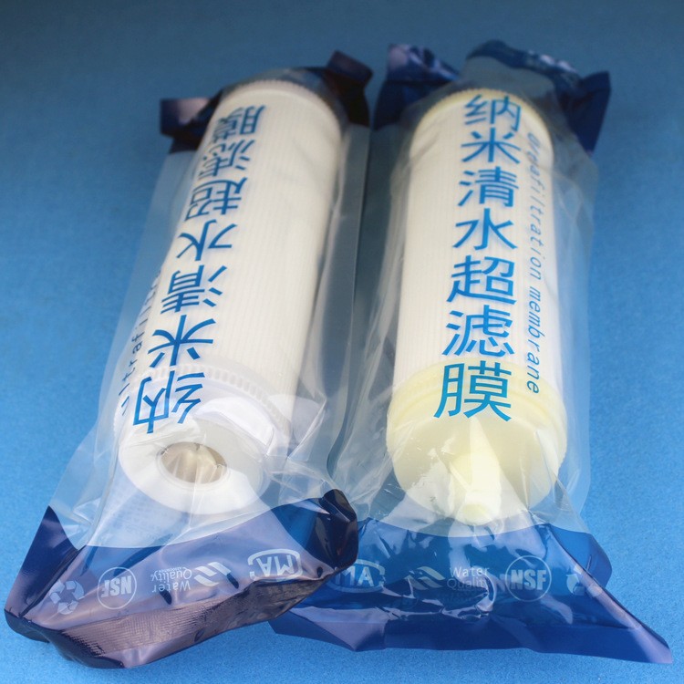 Venta al por mayor de 10 pulgadas plug-in hueco membrana de ultrafiltración purificador de agua 0,01 micras UDF boca plana UF ultrafiltración elemento de filtro