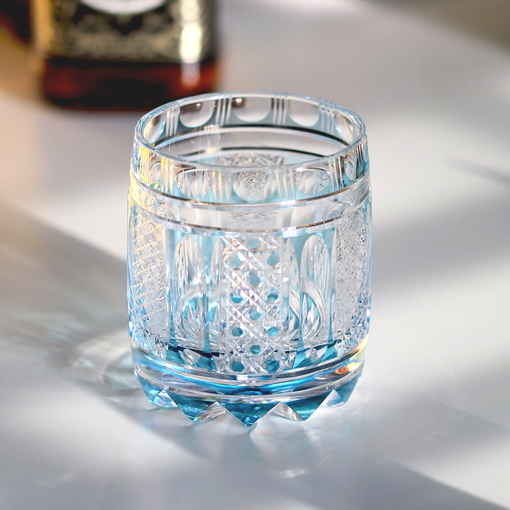 Taza de cristal Edo Kiriko, taza de whisky hecha a mano, taza de vino tinto, taza de vino extranjero de alta gama, taza de vidrio para el hogar, caja de regalo