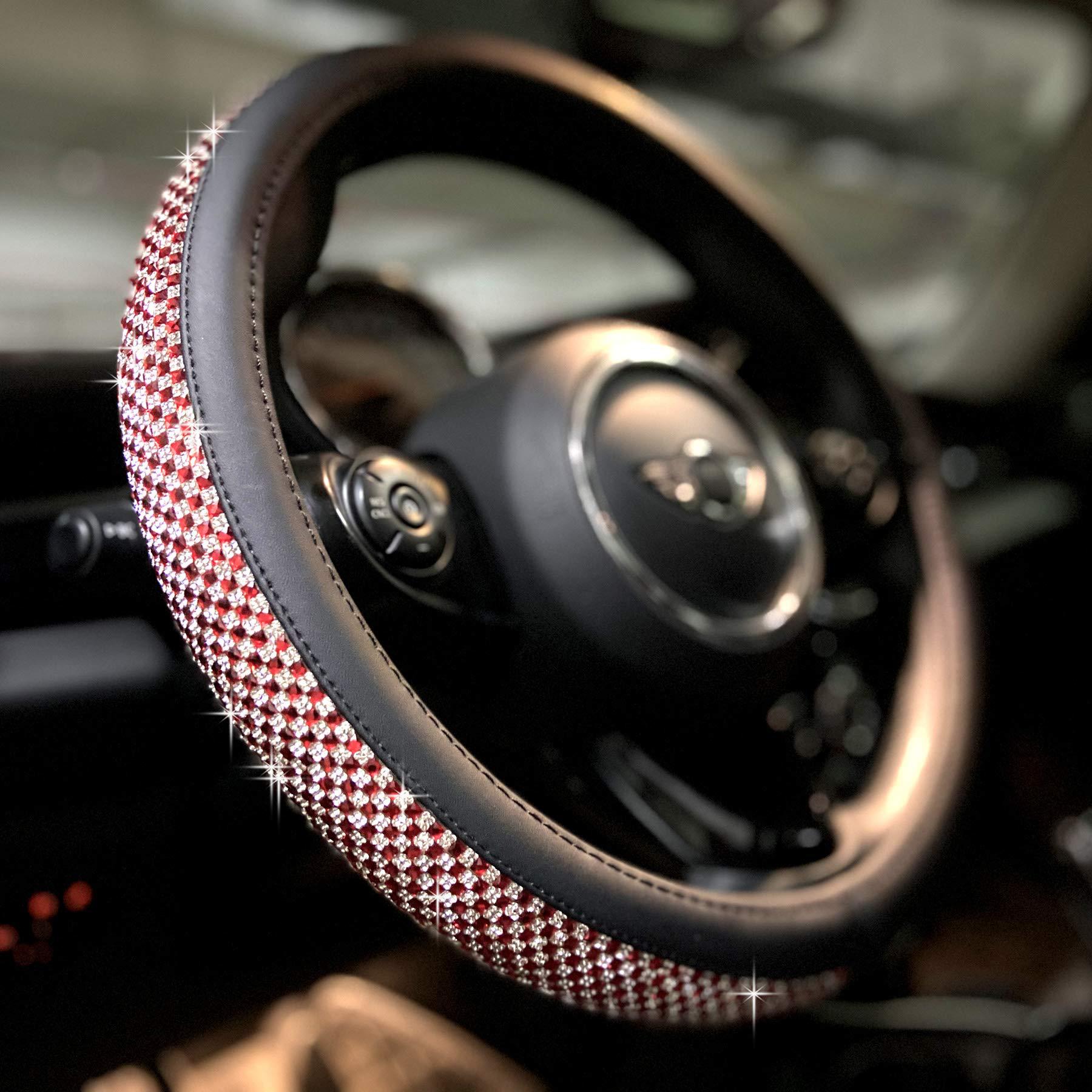 Car diamond steering wheel cover Amazon foreign trade car handle cover rhinestone with drill four seasons universal handle cover wholesale