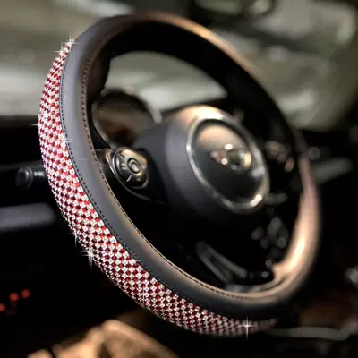 Steering wheel cover: Amazon foreign trade car handle - red-steering-wheel-cover-38cm