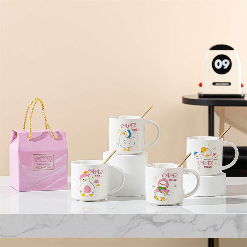 Taza de cerámica creativa taza de café de dibujos animados abre un pequeño evento de regalo publicitario taza de agua LOGO