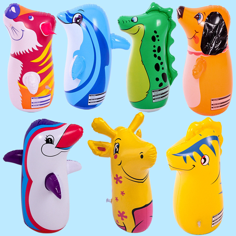 70cm Inflatable Penguin Cartoon Animal Tumbler Toy Children's Sports Boxing Bag Toy Parent-Child Props