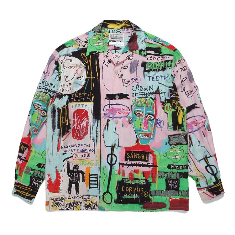 Camicia casual uomo basquiat heaven tokyo a maniche lunghe_voghion.com