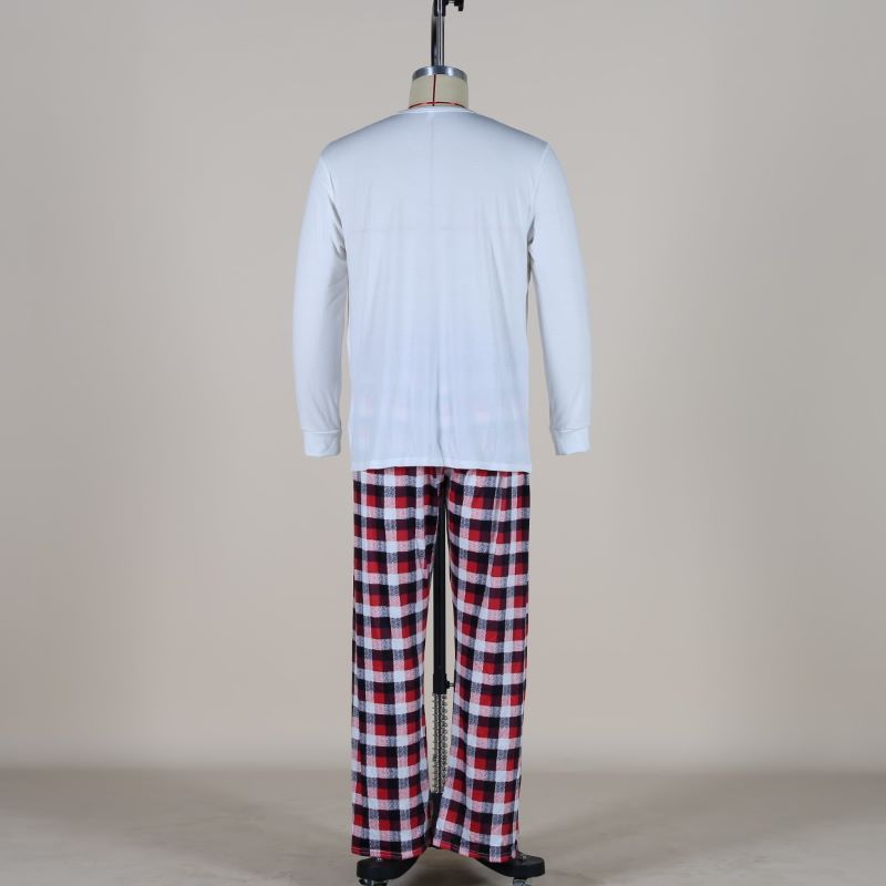 Fashion Plaid Deer Polyacrylonitrile Fiber Patchwork Pants Sets Family Matching Outfits display picture 2
